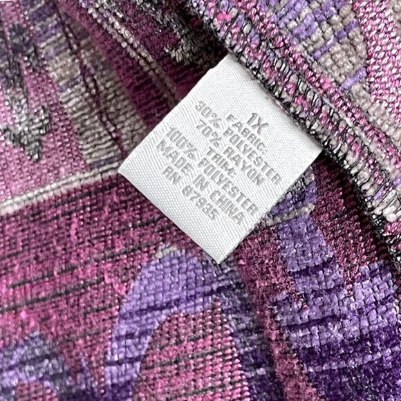 Dressbarn Embroidered Purple Tapestry Zip Up Blazer Jacket Women’s Size 1X - Picture 11 of 14